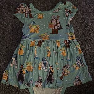 Little Sleepies Star Wars The Mandalorian Baby Yoda Dress Bodysuit